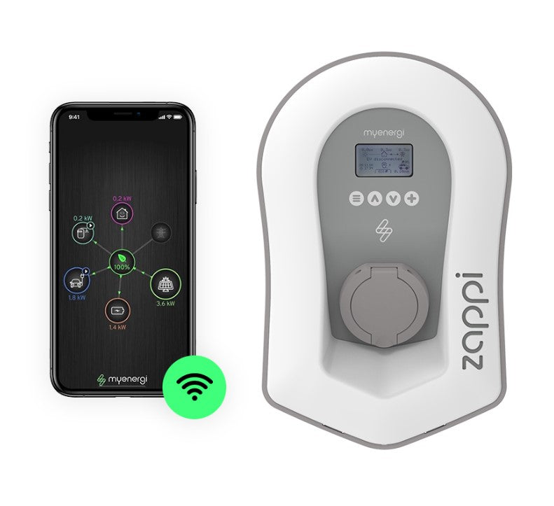 Myenergi Zappi V2.1 (3,7-22kW) met Socket Type 2 Zwart of Wit
