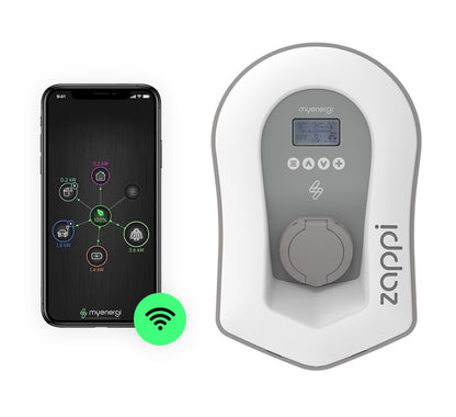 Myenergi Zappi V2.1 (3,7-22kW) met Socket Type 2 Zwart of Wit